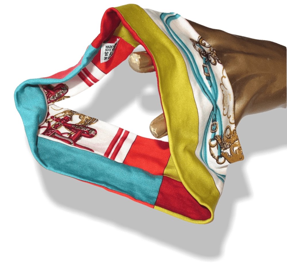 Hermes Multicolor Brides de Gala Headband Hair Band in 100% Silk Jersey, Rare! - poupishop
