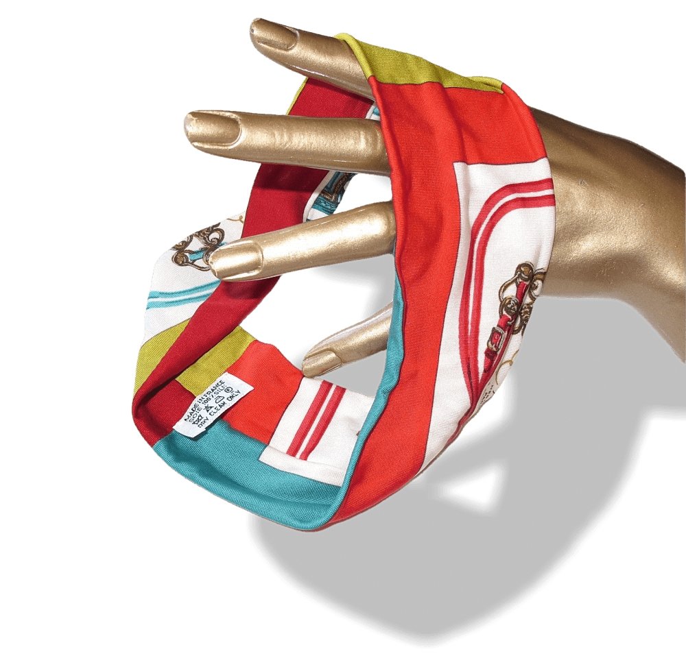Hermes Multicolor Brides de Gala Headband Hair Band in 100% Silk Jersey, Rare! - poupishop