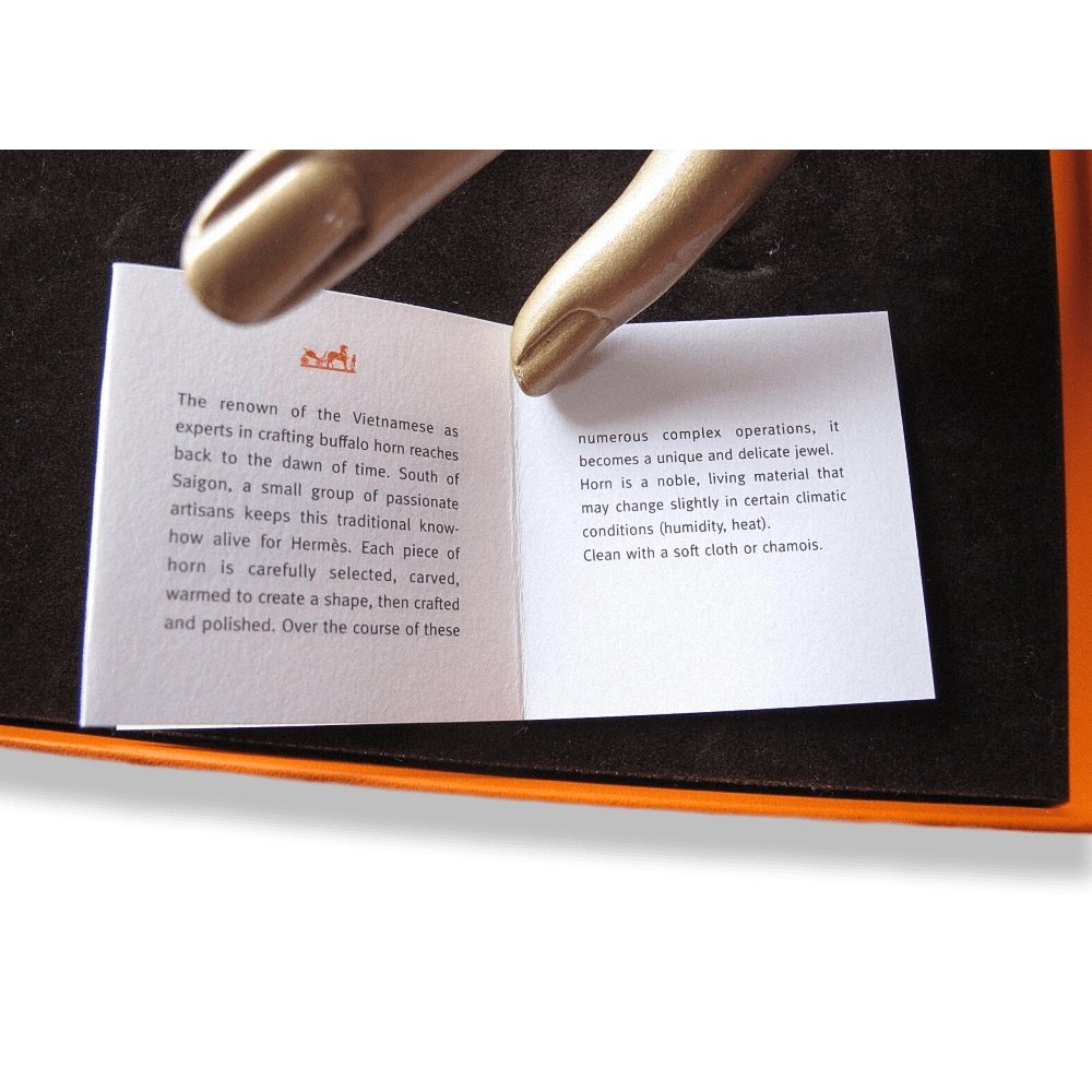 Hermes Natural Brown Luna Buffalo Horn Made in Vietnam Huge Pendant Necklace, NIB! - poupishop