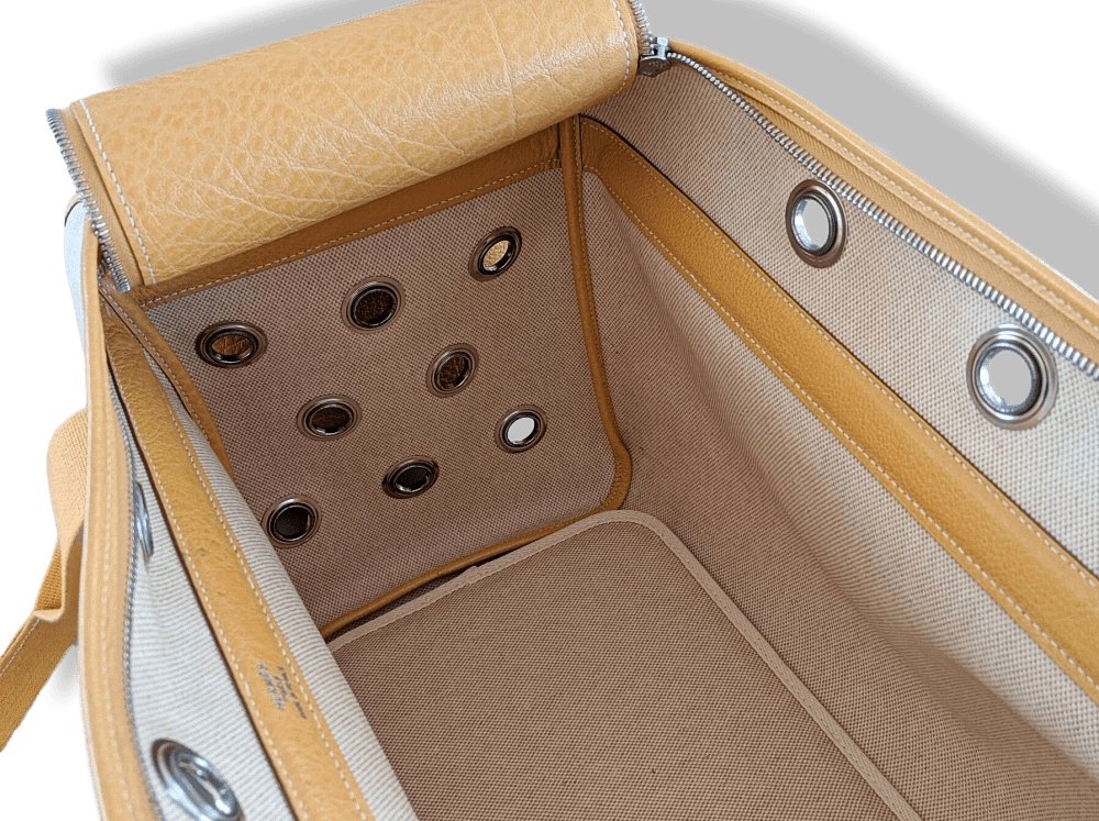 Hermes Natural Canvas/Leather PET DOG CARRIER BAG CASE PM, BNIB! - poupishop