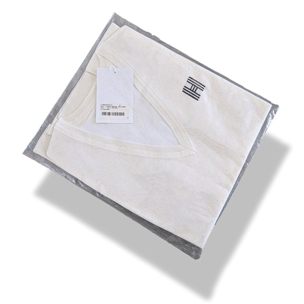 Hermes Natural Fine Knite of Silk/Cotton UNIFORME H Sleeveless Sweater V, BNEW! - poupishop