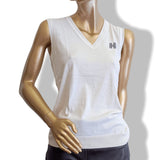 Hermes Natural Fine Knite of Silk/Cotton UNIFORME H Sleeveless Sweater V, BNEW! - poupishop