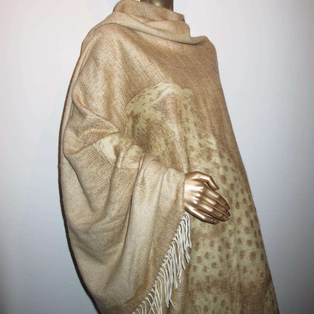 Hermes Natural Leopards 100% Cashmere Blanket Plaid GM, NIB! - poupishop