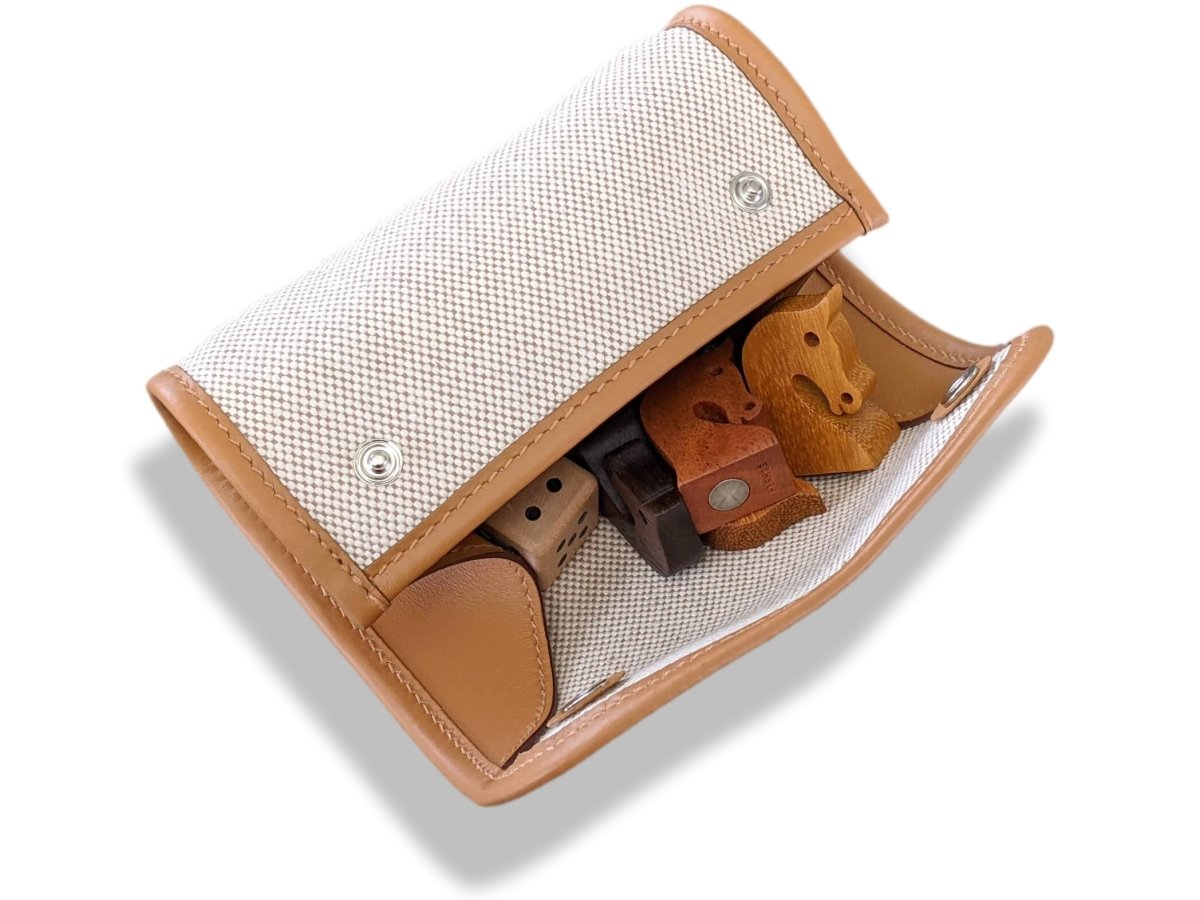 Hermes Natural Veau Chamonix/Exotic Woods Jeu LES PETITS CHEVAUX - LUDO Game, RARE, New! - poupishop