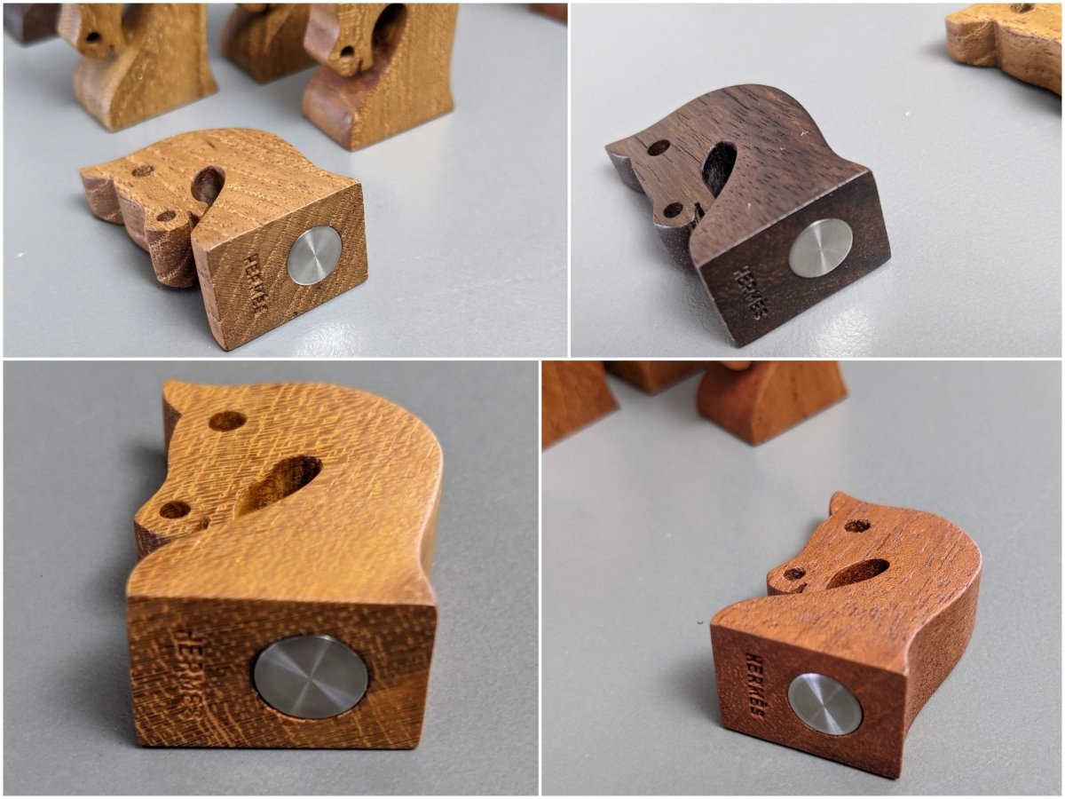 Hermes Natural Veau Chamonix/Exotic Woods Jeu LES PETITS CHEVAUX - LUDO Game, RARE, New! - poupishop