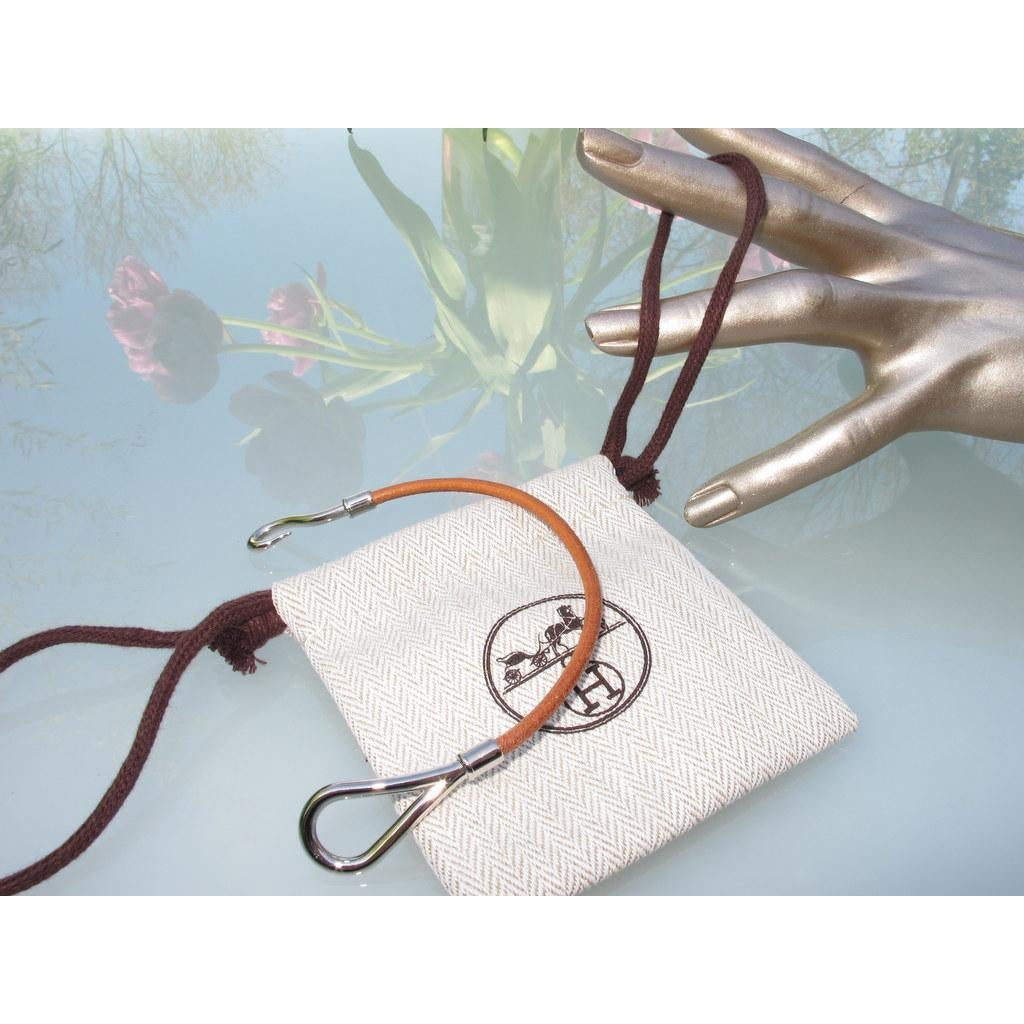 Hermes Natural/Plated Silver Jumbo Unisex Bracelet, New! - poupishop