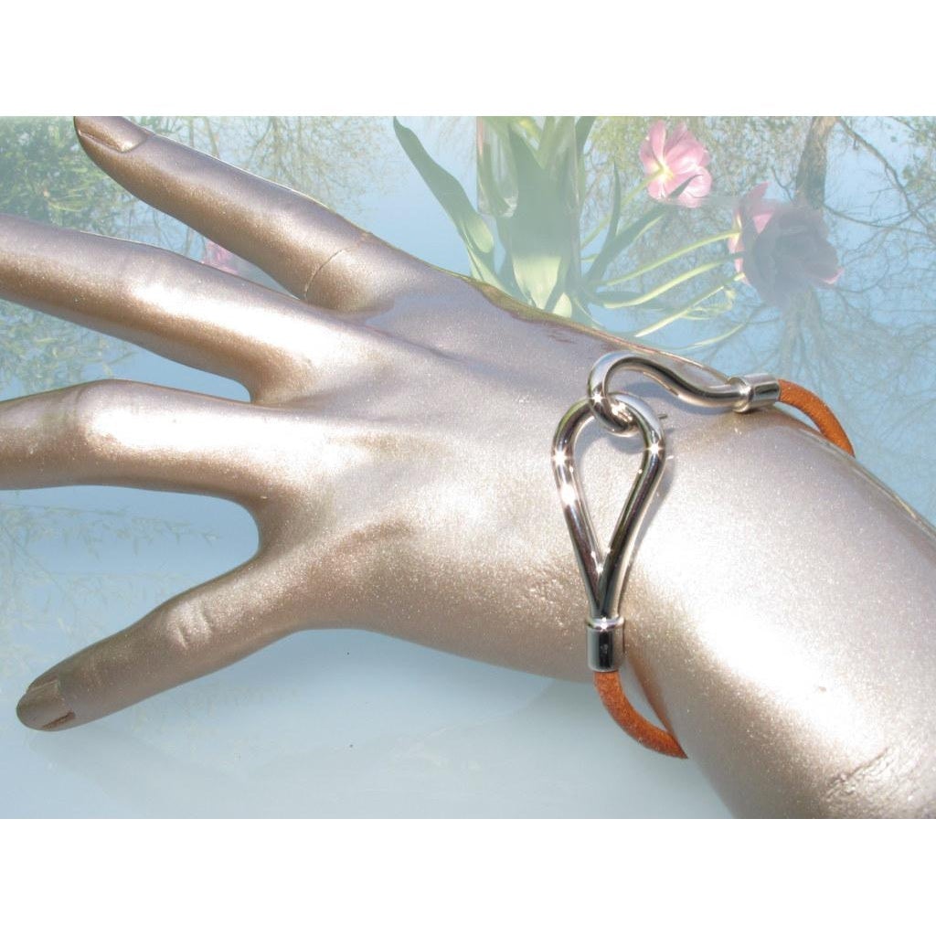 Hermes Natural/Plated Silver Jumbo Unisex Bracelet, New! - poupishop