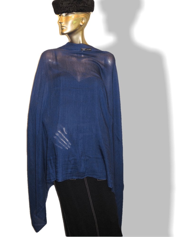 Hermes Navy Blue Plume Allumette Handwoven in Nepal 75% Cashmere Stole GM, Mint in Box! - poupishop