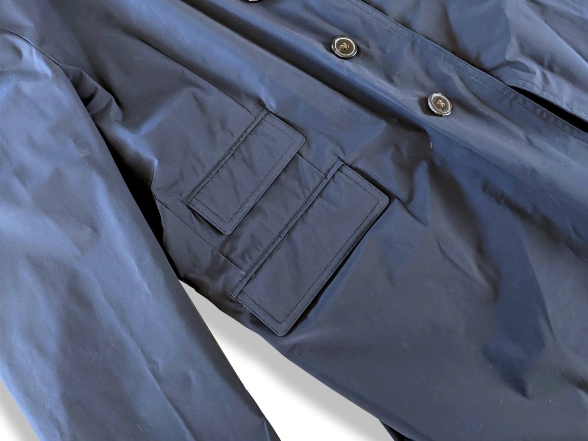 Hermes Navy Impermeable Pardessus TOILOVENT TECHNIQUE Men's Coat Sz52, Pur Luxe! - poupishop