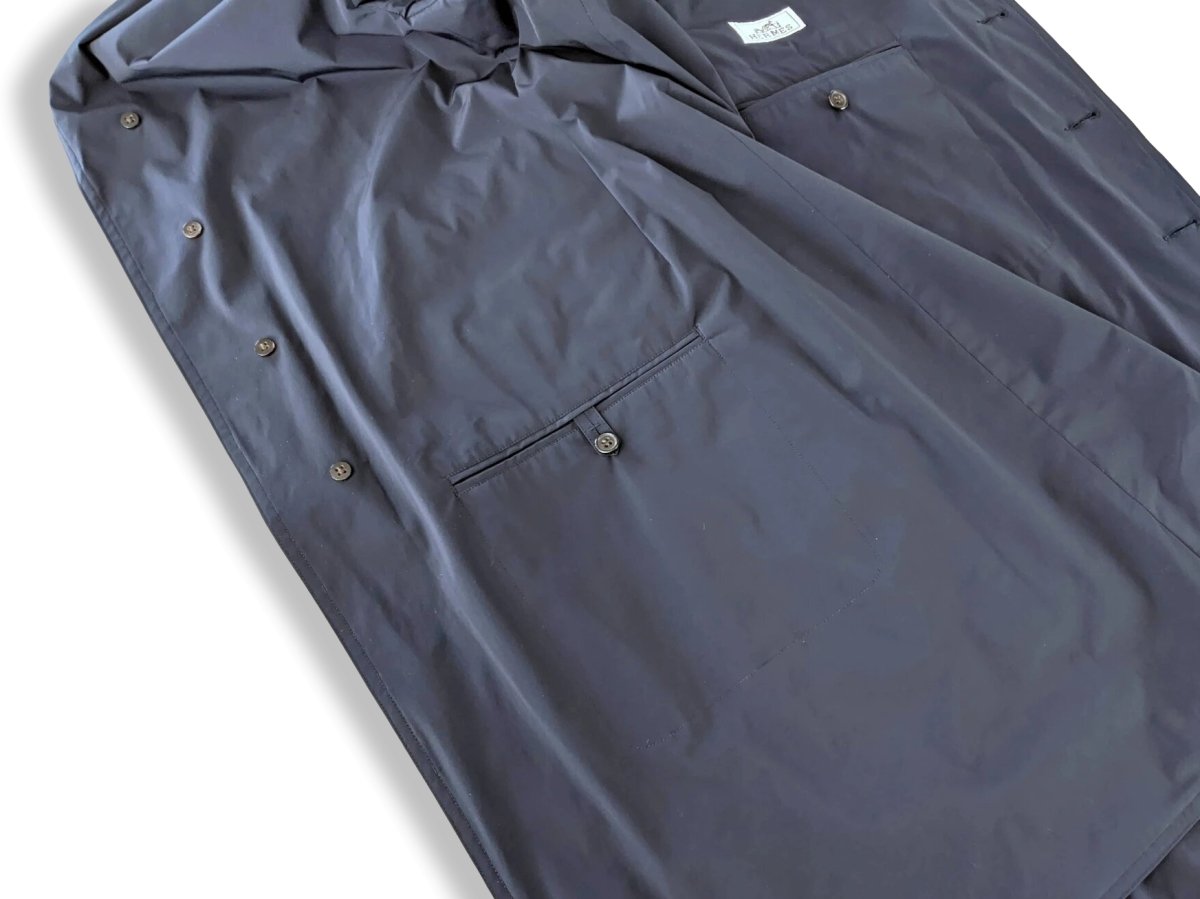 HERMES TOILOVENT TECHNIQUE 2010s Men's Navy Impermeable Pardessus