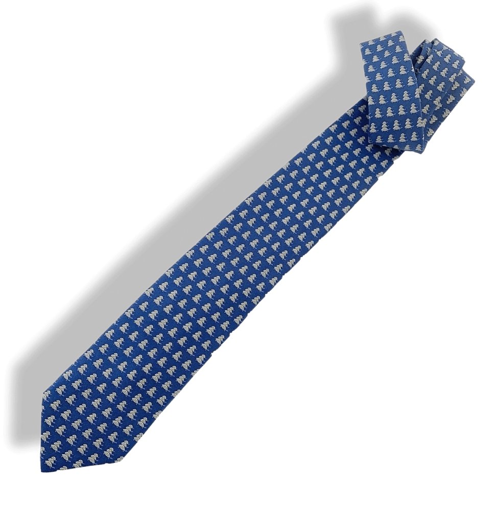 Hermes Navy Ligth Grey Turtles LONGUE VIE Twill Silk Tie, NWT in Pochette! - poupishop