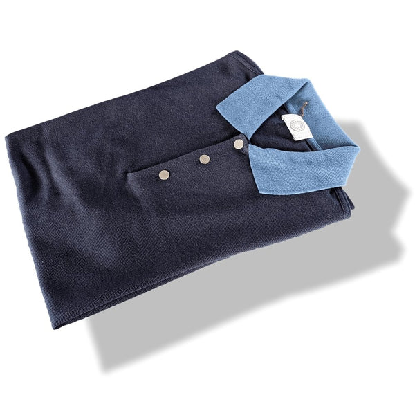 Hermes Navy/Pilote Blue Cotton POLO SELLIER Buttoned Polo Shirt, BNEW! - poupishop