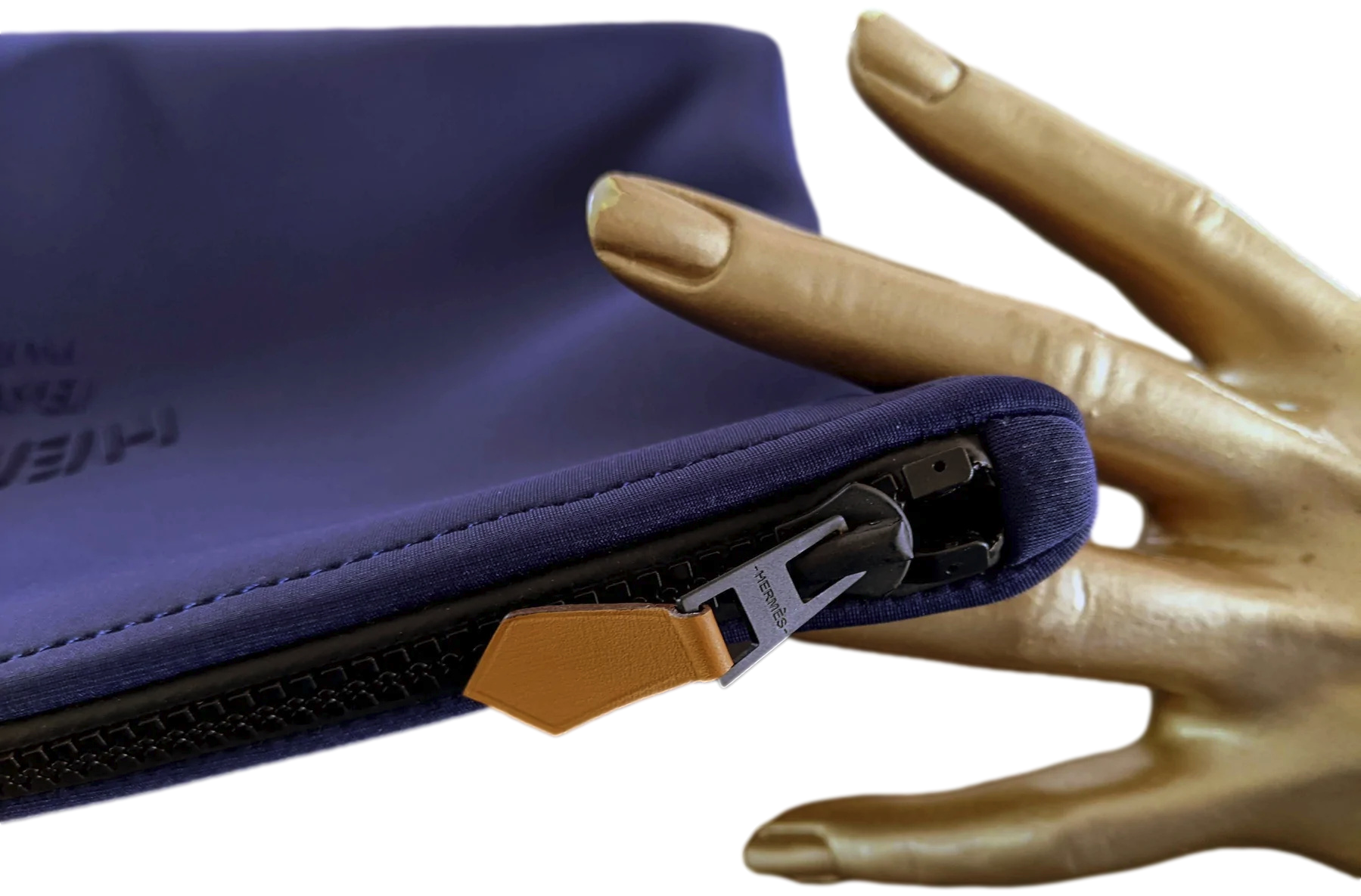Hermes Marine "Trousse Neobain Grand Modele" Zipped Bath Case Pochette Bag GM