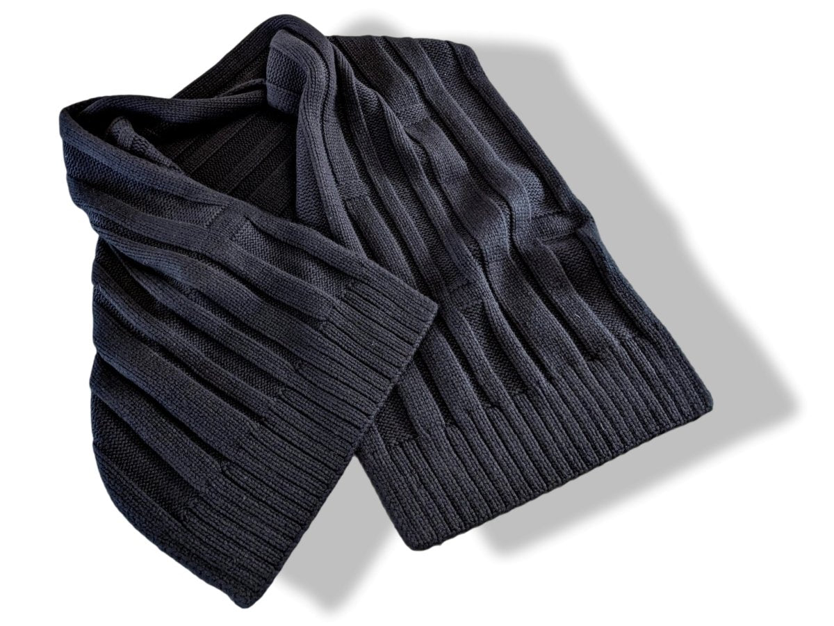 Hermes Noir 100% Cashmere H MUFFLER 40 x 200 CM, NIB - poupishop