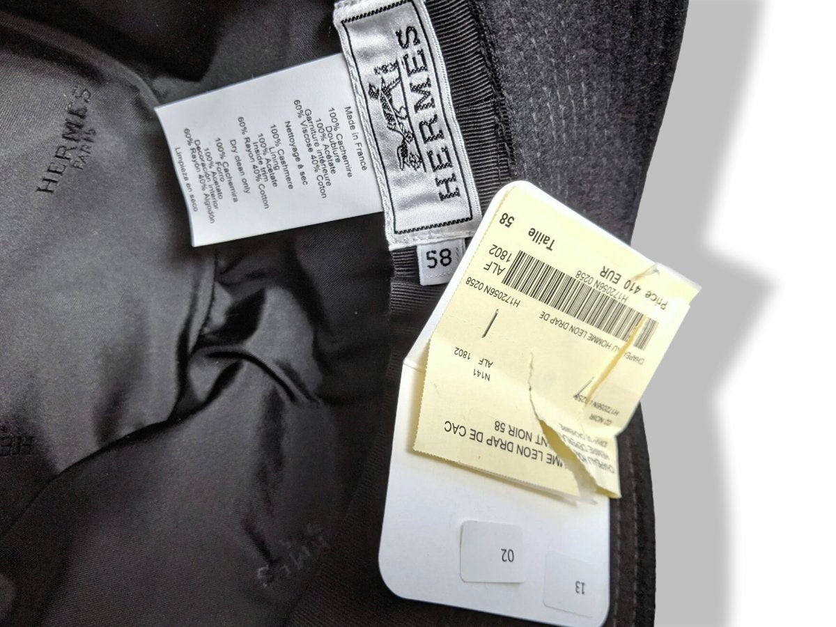 Hermes Noir 100% Cashmere LEON Men's Hat, BNWT! - poupishop