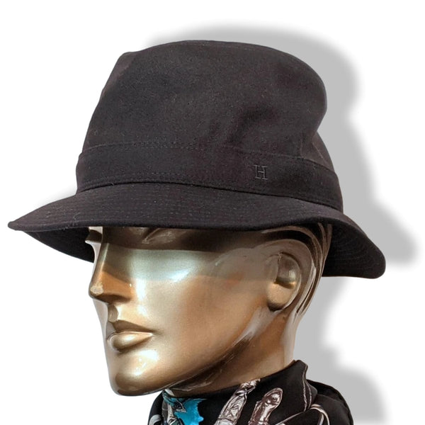 Hermes Noir 100% Cashmere LEON Men's Hat, BNWT! - poupishop