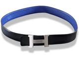 Hermes Noir/Bleu Magenta Barenia & Epsom Reversible Strap Belt 42 MM Sz 100, Used! - poupishop