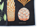 Hermes Noir/Vert/Orange INDEX PALMARUM by Katie Scott Twill Scarf 90cm, New! - poupishop