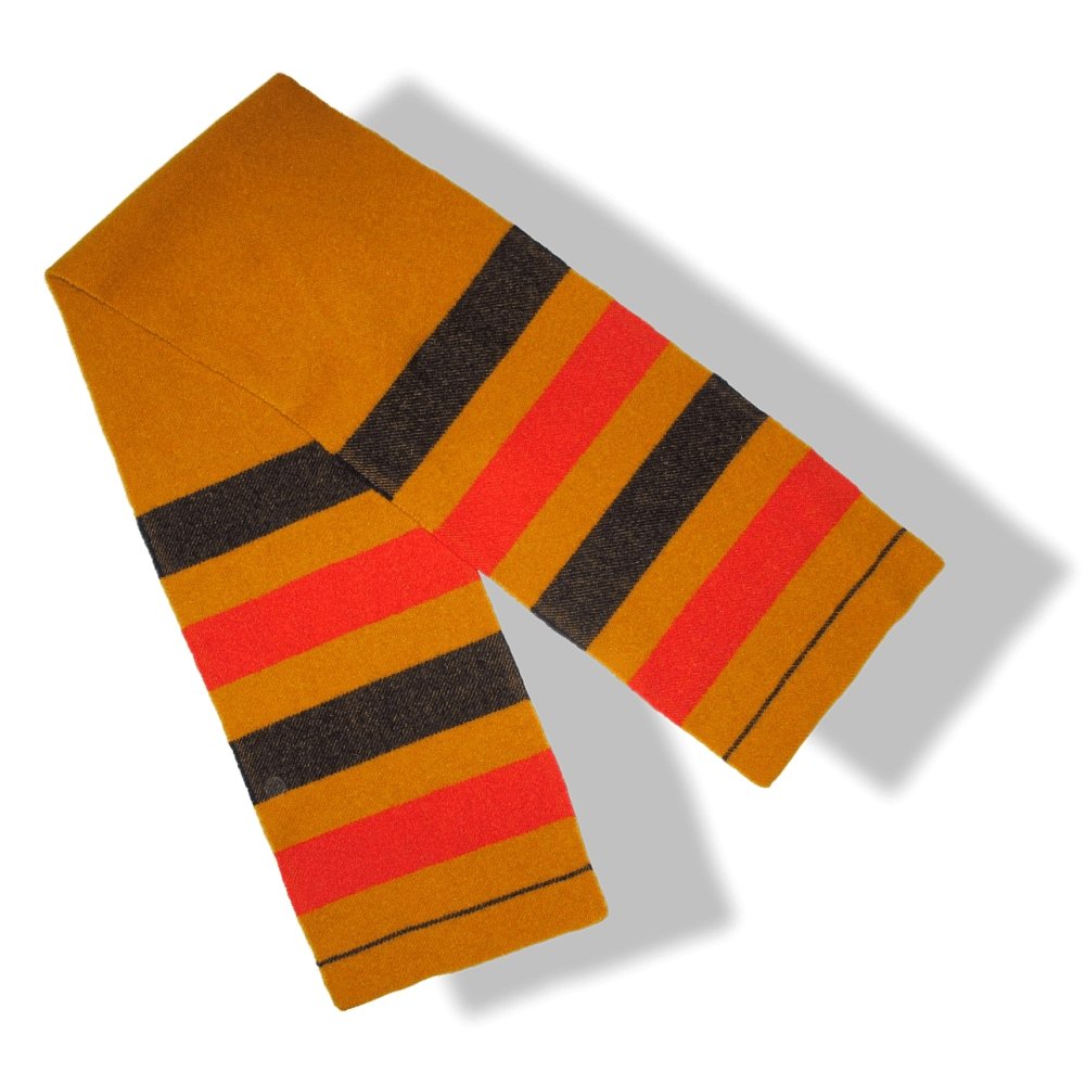 Hermes Ochre Orange Red Navy Rocabar Blue 100% Laine Wool Stole - poupishop