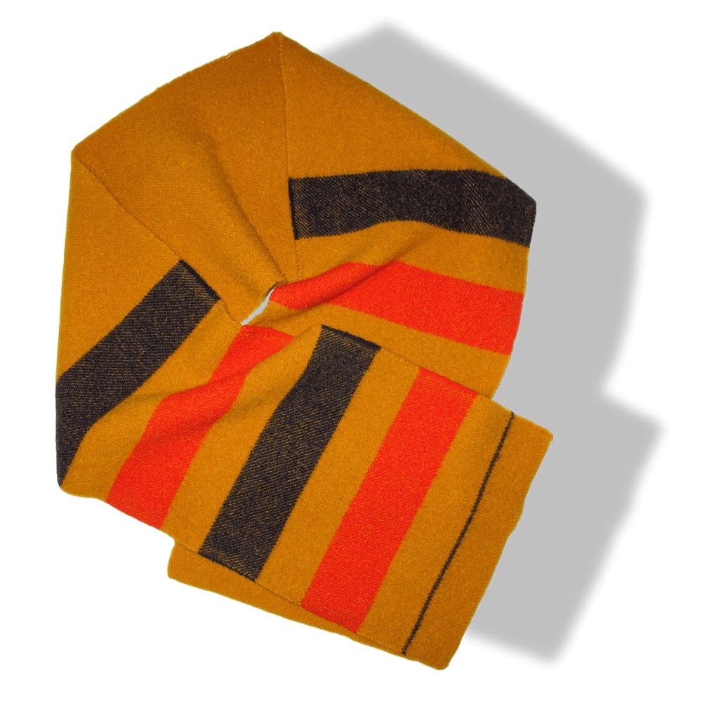 Hermes Ochre Orange Red Navy Rocabar Blue 100% Laine Wool Stole - poupishop