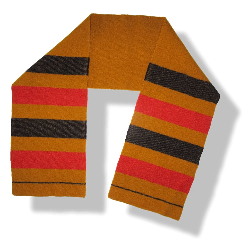 Hermes Ochre Orange Red Navy Rocabar Blue 100% Laine Wool Stole - poupishop