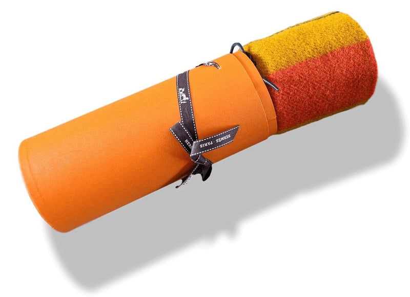 Hermes Ochre/Orange/Red/Navy ROCABAR 100% Laine Wool Stole, BNIB! - poupishop