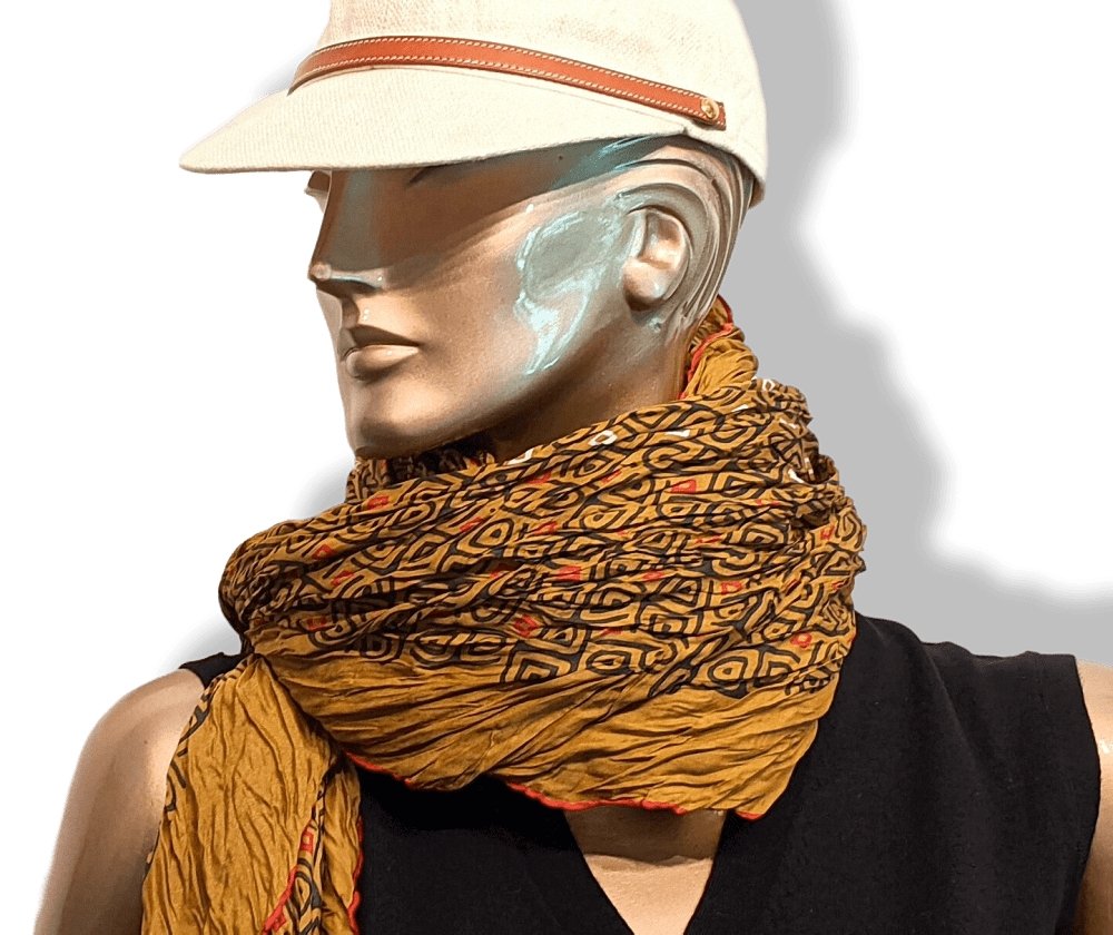 Hermes Ochre/Red/White/Black Pleated Crumpled CHAINE D'ANCRE CARRE GEANT GM, BNIB! - poupishop