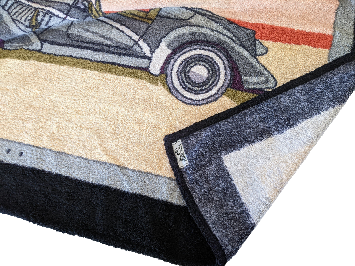 Produits Hermes Vintage Cotton Terry "Old Car" Beach Towel 90 x 150 cm