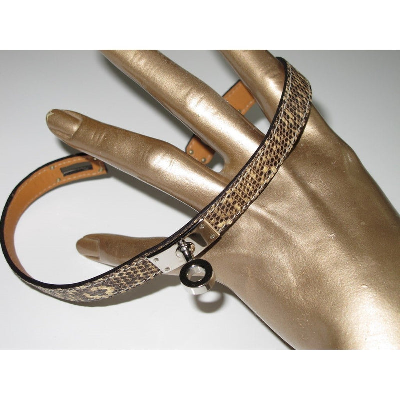 Hermes Lizard Skin Ombre Kelly Dog Cuff Bracelet