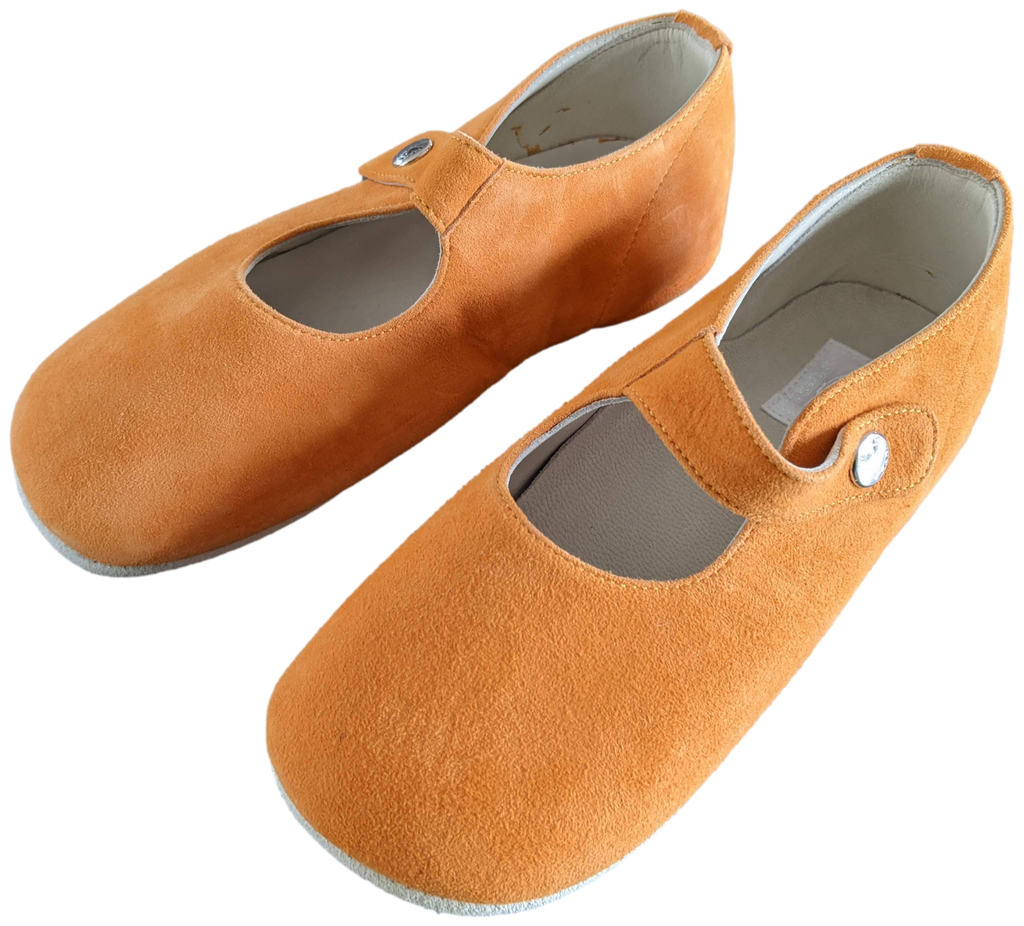 Hermes [BB01] Kids Orange Suede Baby Booties ADADA Shoes Sz26, NIB