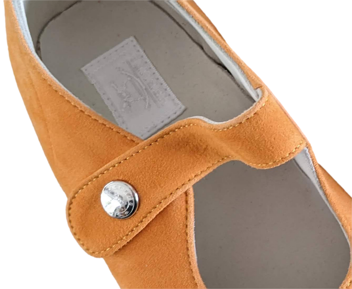 Hermes Kids Orange Suede Baby Booties ADADA Shoes Sz26