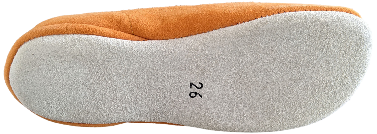 Hermes Kids Orange Suede Baby Booties ADADA Shoes Sz26