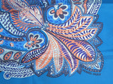 Hermes Orange Blue Jardin de la Maharani Decadre by Annie Faivre Twill Gavroche 42cm, New! - poupishop