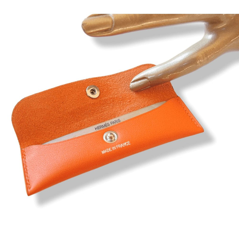 Hermes Orange Buffalo Horn Comb in Swift Calfskin Case, NIB! - poupishop