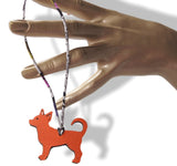 Hermes Burgundy Orange Dog Fox Terrier Petit H Bag Charm GM Nib! - poupishop