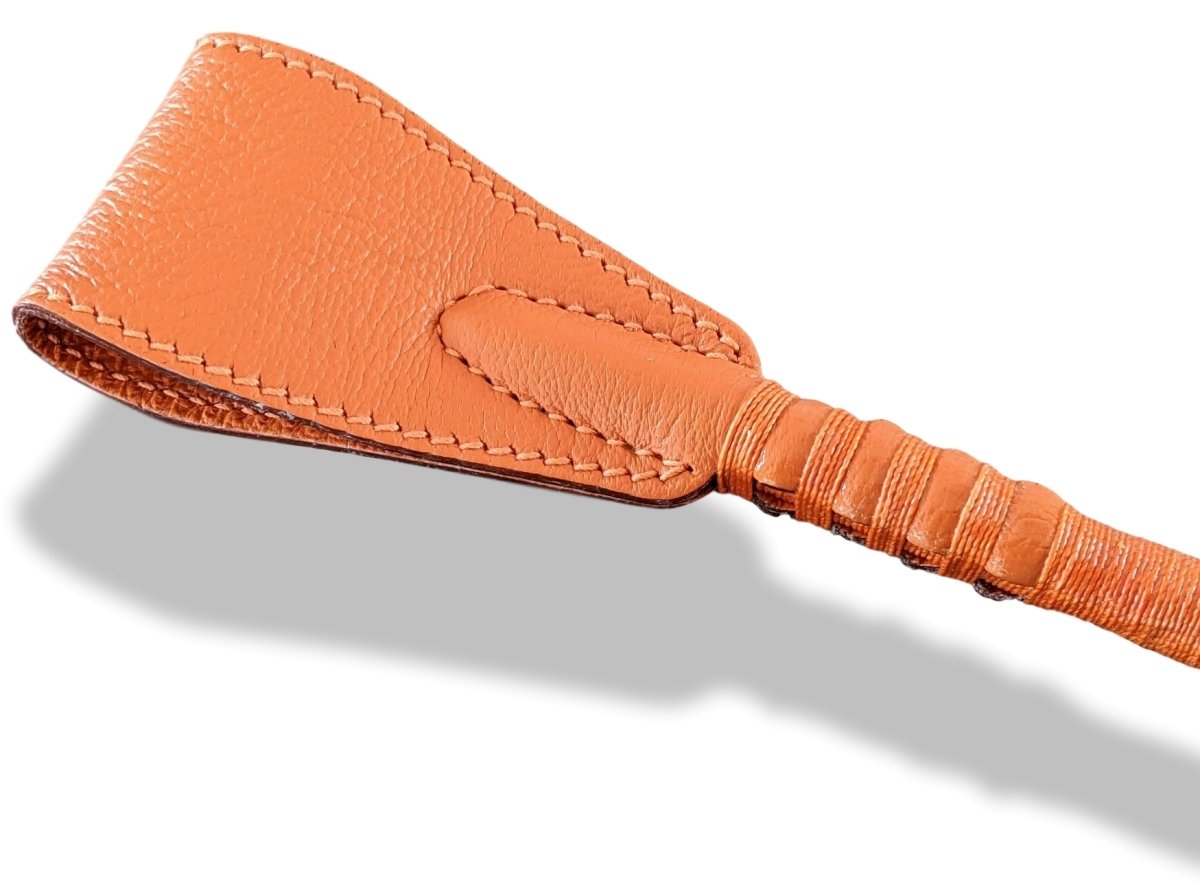 Hermes Orange Goatskin Leather and Wood Horse CROP, BNIB! - poupishop