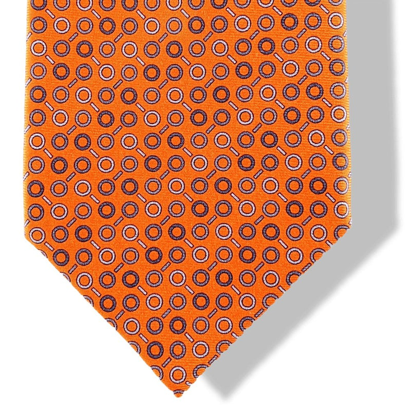 Hermes Orange Heavy Silk SEARCH Silk Tie 8 CM 645754 HA, BNEW! - poupishop