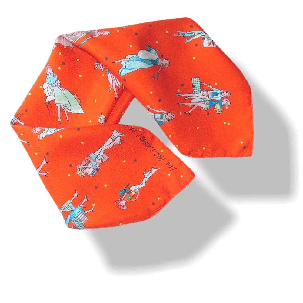 Hermes Orange Les Parisiennes de Kiraz by Edmond Kiraz (Iranian artist) Gavroche 42cm, New! - poupishop
