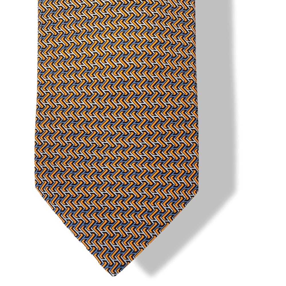 Hermes Orange Middle Blue Sky H EN OMBRE Twill Silk Tie, NWT in Pochette! - poupishop