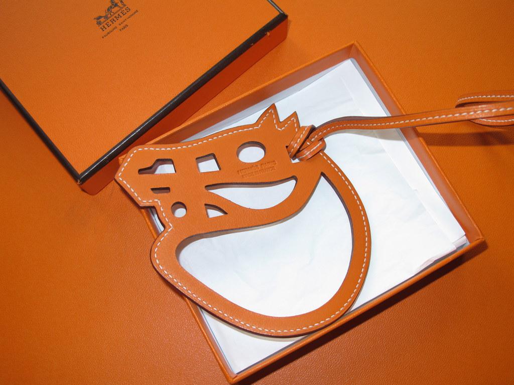Hermes Orange Paddock Horse Bag Charm, NIB! - poupishop