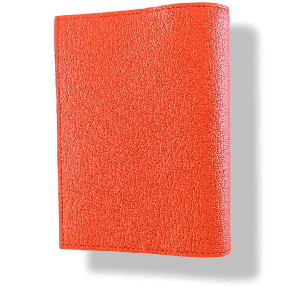 Hermes Orange Poppy Mysore Goatskin AGENDA SIMPLE GM COVER 1 PIN, BNWTIB! - poupishop