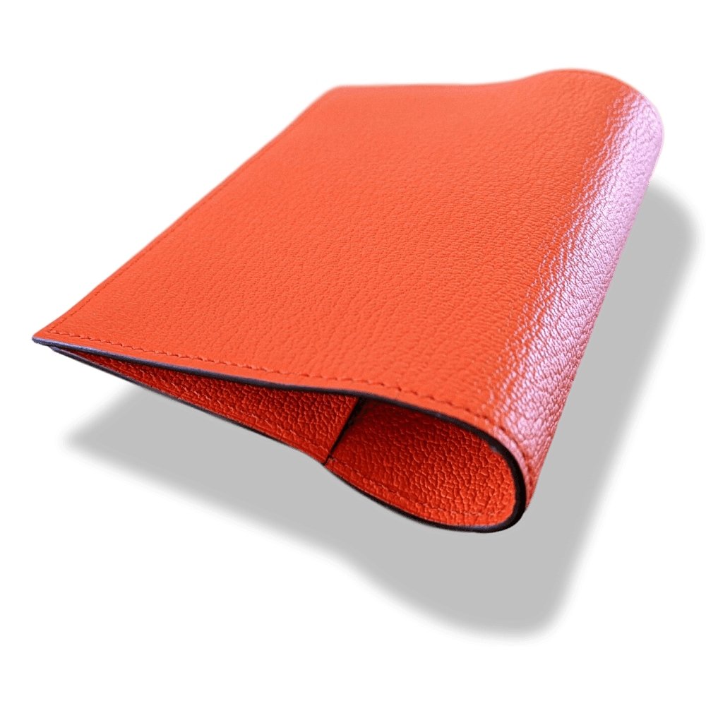 Hermes Orange Poppy Mysore Goatskin AGENDA SIMPLE GM COVER 1 PIN, BNWTIB! - poupishop