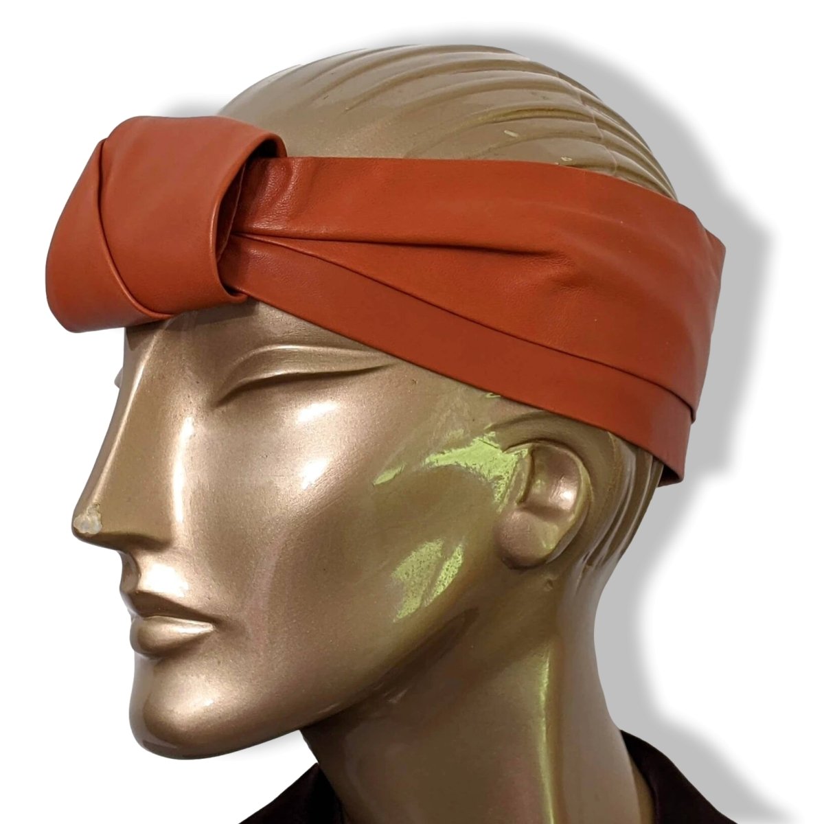 Hermes Orange Rouille Lambskin Headband Sz L, Xtra Supple Skin, New! - poupishop