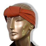 Hermes Orange Rouille Lambskin Headband Sz L, Xtra Supple Skin, New! - poupishop