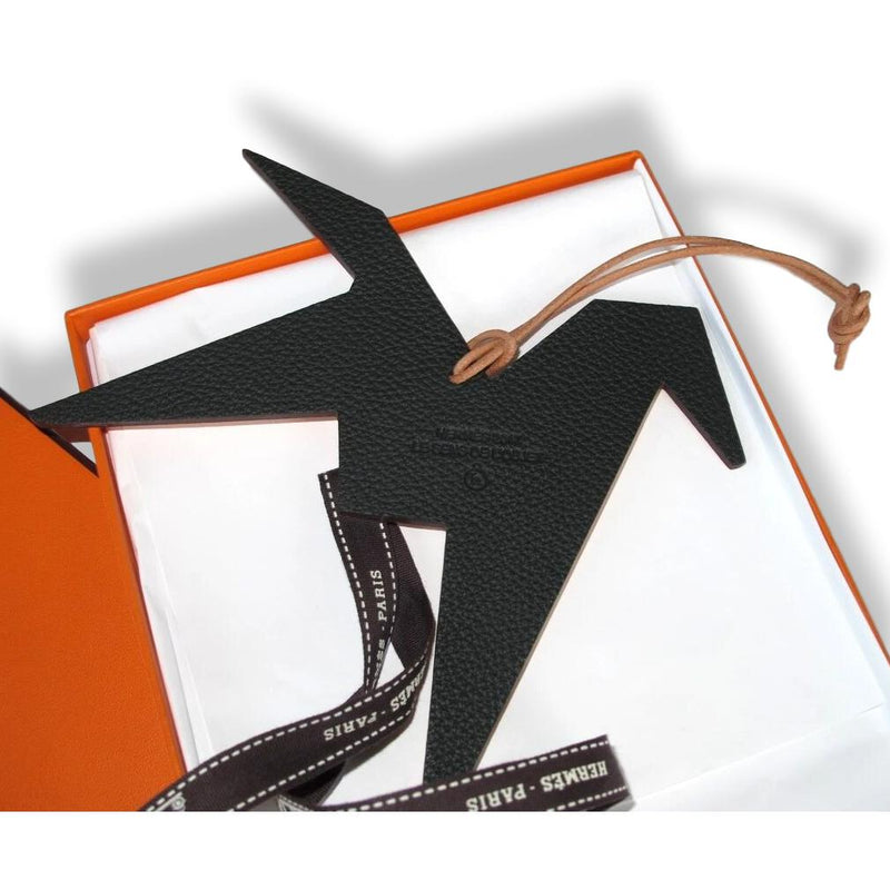 Hermes Orange/Antracite Origami Pegase Petit H Bag Charm XXL NIB!