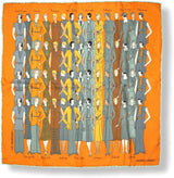 Hermes Orange/Celadon/Grey LES SPORTIVES Twill Silk Pocket Scarf Gavroche 42cm, New! - poupishop