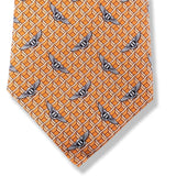 Hermes Orange/Gris Argent Limited Edition VIP BENTLEY Twill Silk Tie 9,5CM 5355 TA Rare, BNIB! - poupishop