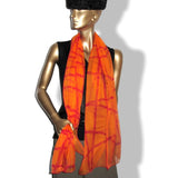 Hermes Orange/Red BOLDUC Mousseline of Silk Stole, New! - poupishop