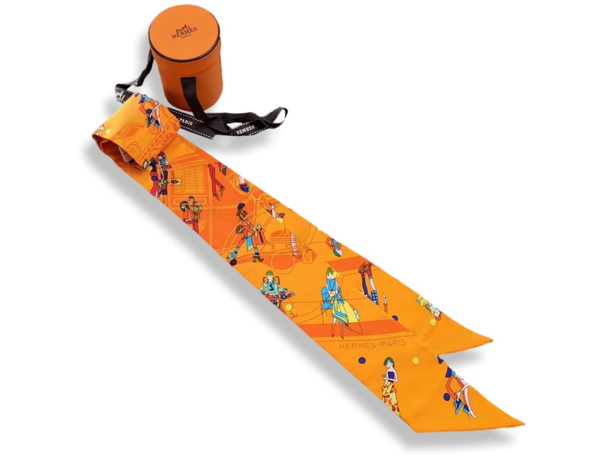 Hermes Orange/Turquoise EX LIBRIS LES PARISIENNES Twilly, BNWTIB! - poupishop