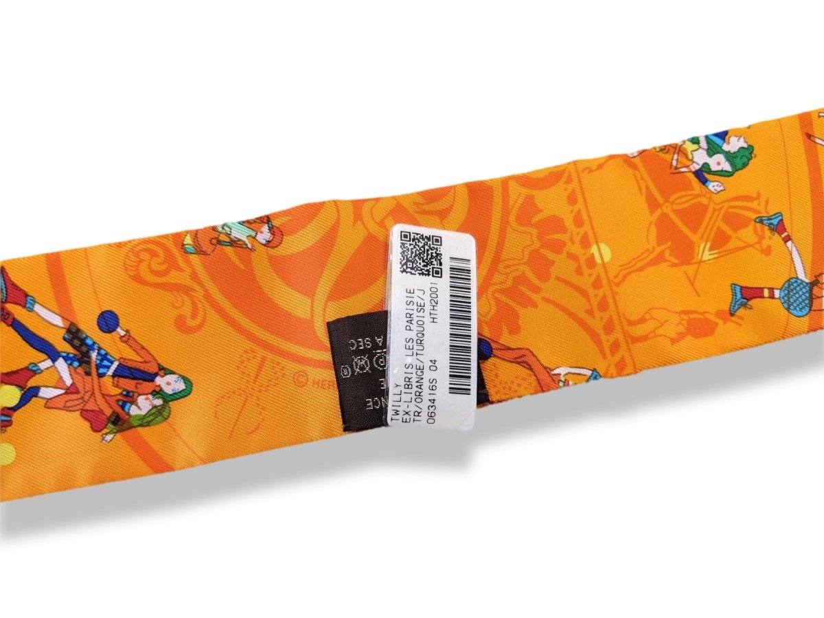 Hermes Orange/Turquoise EX LIBRIS LES PARISIENNES Twilly, BNWTIB! - poupishop